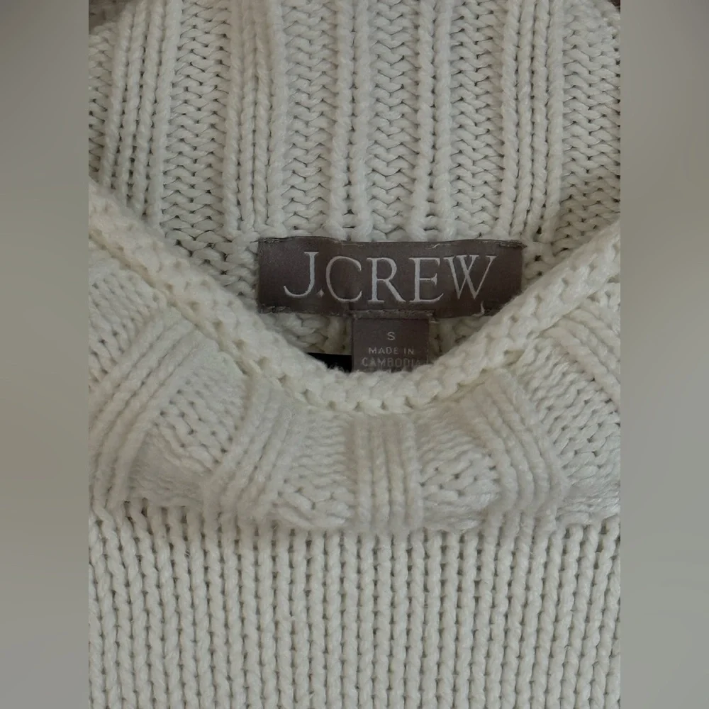 J. Crew 2025 Rollneck Sweater Ivory 100% Cotton - Picture 6 of 6